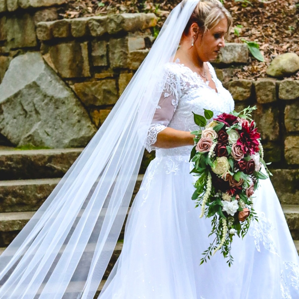 Beautiful wedding dress with corset back